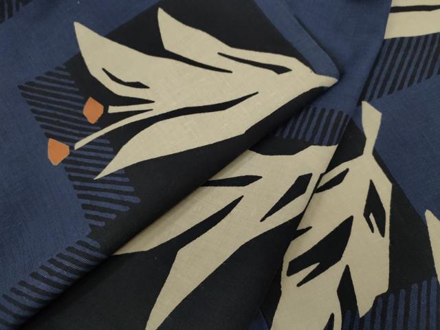 平和屋着物∴夏物　浴衣　注染　舞花文　手縫い　綿　逸品　CABK6652ze