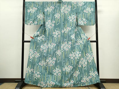 平和屋着物∴夏物　浴衣　有松鳴海絞り　舞花文　綿　逸品　CABK6660ze