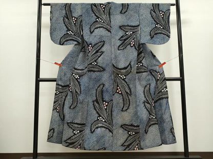 平和屋着物∴夏物　浴衣　有松鳴海絞り　草花文　綿　逸品　CABK6665ze