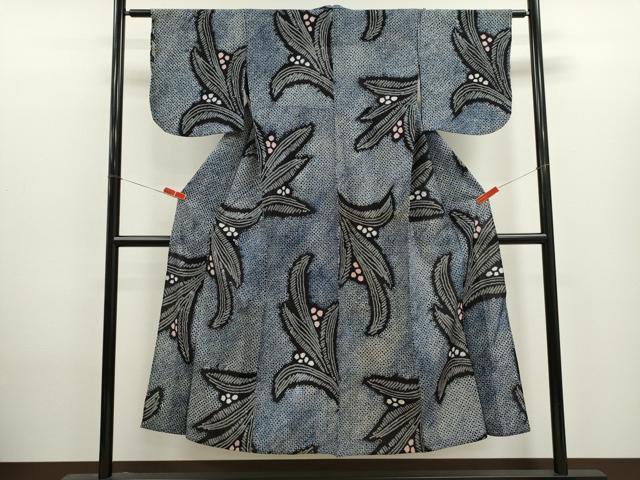 平和屋着物∴夏物　浴衣　有松鳴海絞り　草花文　綿　逸品　CABK6665ze