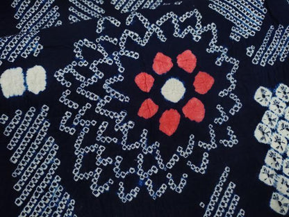 平和屋着物∴夏物　浴衣　有松鳴海絞り　舞花文　綿　逸品　CABK6667ze