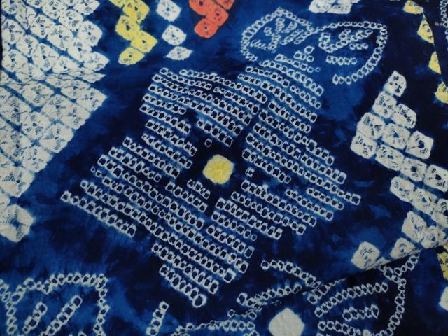 平和屋着物∴夏物　浴衣　有松鳴海絞り　草花文　綿　逸品　CABK6670ze
