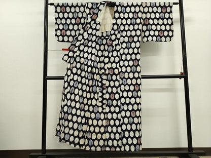 平和屋着物∴夏物　浴衣　有松鳴海絞り　丸文　綿　逸品　CABK6675ze