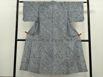 平和屋着物∴夏物　浴衣　有松鳴海絞り　蜘蛛絞り　綿　逸品　CABK6676ze