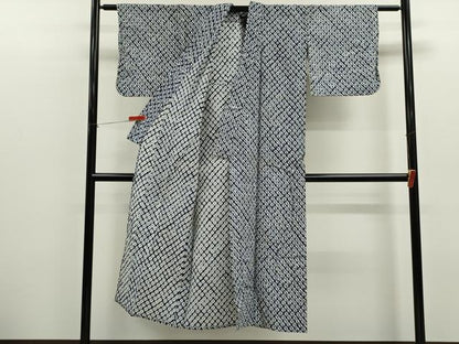 平和屋着物∴夏物　浴衣　有松鳴海絞り　蜘蛛絞り　綿　逸品　CABK6676ze