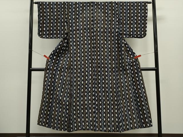 平和屋着物∴夏物　浴衣　有松鳴海絞り　菱間道　綿　逸品　CABK6677ze