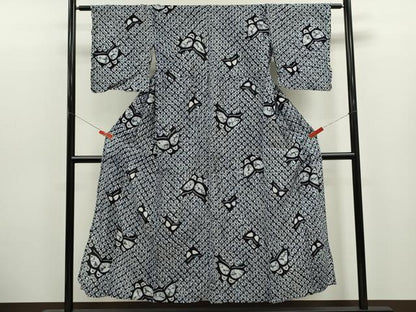 平和屋着物∴夏物　浴衣　有松鳴海絞り　舞蝶文　綿　逸品　CABK6682ze