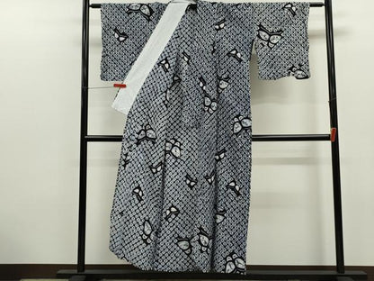平和屋着物∴夏物　浴衣　有松鳴海絞り　舞蝶文　綿　逸品　CABK6682ze