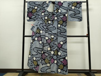 平和屋着物∴夏物　浴衣　有松鳴海絞り　舞花文　綿　逸品　CABK6690ze