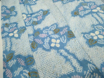 平和屋着物∴夏物　浴衣　有松鳴海絞り　草花文　綿　逸品　CABK6691ze
