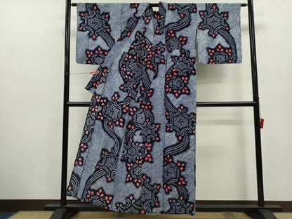 平和屋着物∴夏物　浴衣　有松鳴海絞り　抽象文　綿　逸品　CABK6692ze