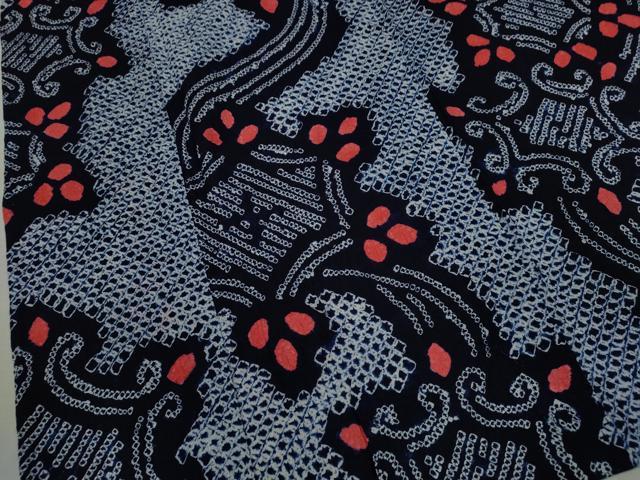 平和屋着物∴夏物　浴衣　有松鳴海絞り　抽象文　綿　逸品　CABK6692ze
