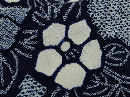 平和屋着物∴夏物　浴衣　有松鳴海絞り　草花文　綿　逸品　CABK6693ze