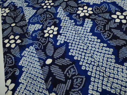 平和屋着物∴夏物　浴衣　有松鳴海絞り　花唐草文　綿　逸品　CABK6697ze