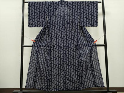 平和屋着物∴夏物　浴衣　有松鳴海絞り　斜線文　綿　逸品　CABK6708ze