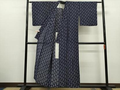平和屋着物∴夏物　浴衣　有松鳴海絞り　斜線文　綿　逸品　CABK6708ze
