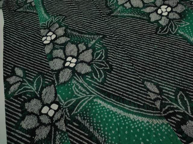 平和屋着物∴夏物　浴衣　有松鳴海絞り　枝花文　綿　逸品　CABK6709ze