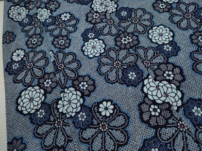 平和屋着物∴夏物　浴衣　リップル生地　舞花文　手縫い　綿　逸品　CABK6712ze