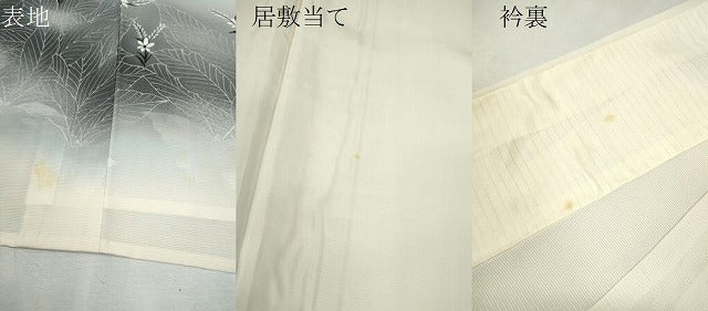 平和屋着物＊夏物　訪問着　絽　手描き　枝花文　暈し染め　金銀彩　正絹　逸品　CABK6769ze