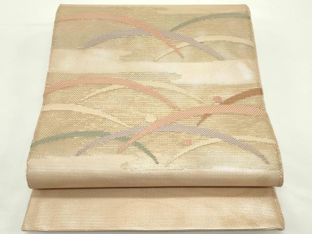 平和屋着物＊夏物　太鼓柄袋帯　露芝文　金糸　正絹　逸品　CABK6803rv