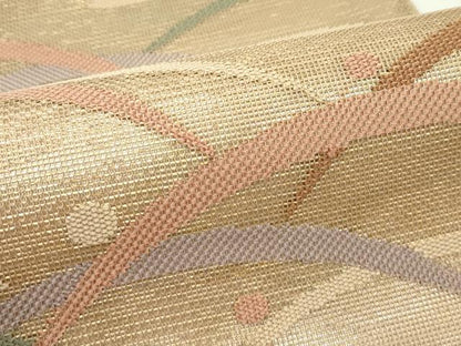 平和屋着物＊夏物　太鼓柄袋帯　露芝文　金糸　正絹　逸品　CABK6803rv