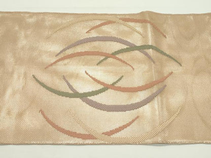 平和屋着物＊夏物　太鼓柄袋帯　露芝文　金糸　正絹　逸品　CABK6803rv