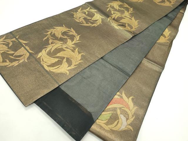平和屋着物＊夏物　六通柄　本袋帯　草花丸文　金銀糸　正絹　逸品　CABK6805rv