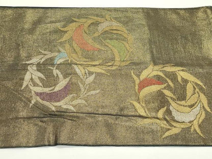 平和屋着物＊夏物　六通柄　本袋帯　草花丸文　金銀糸　正絹　逸品　CABK6805rv