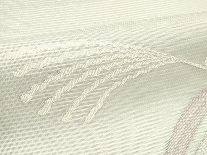 平和屋着物＊夏物　九寸名古屋帯　草木文　銀糸　正絹　逸品　CABK6813rv