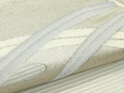 平和屋着物＊夏物　九寸名古屋帯　草木文　銀糸　正絹　逸品　CABK6813rv