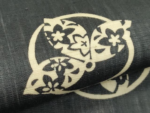 平和屋着物＊夏物　九寸名古屋帯　作家物　伊勢型染　舞花文　麻　逸品　CABK6814rv