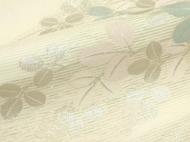 平和屋着物＊夏物　九寸名古屋帯　萩　銀糸　正絹　逸品　未使用　CABK6818rv