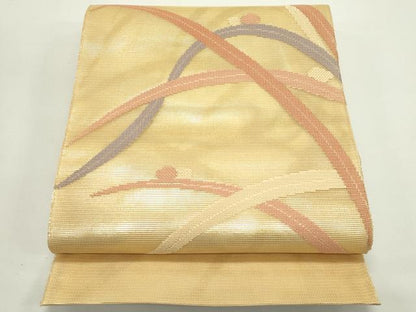 平和屋着物＊夏物　太鼓柄袋帯　露芝文　金糸　正絹　逸品　CABK6822rv