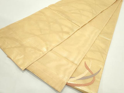 平和屋着物＊夏物　太鼓柄袋帯　露芝文　金糸　正絹　逸品　CABK6822rv