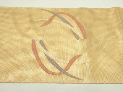 平和屋着物＊夏物　太鼓柄袋帯　露芝文　金糸　正絹　逸品　CABK6822rv