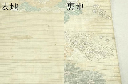 平和屋着物＊夏物　アンティーク　大正ロマン　丸帯　花車文　金銀糸　正絹　逸品　CABK6824rv