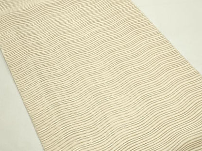 平和屋着物＊夏物　八寸名古屋帯　絽綴れ　よろけ縞　浅黄色　正絹　逸品　CABK6827rv