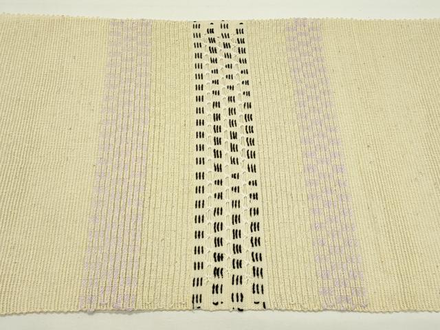 平和屋着物＊夏物　八寸名古屋帯　捩り織　横段文　正絹　逸品　未使用　CABK6828rv