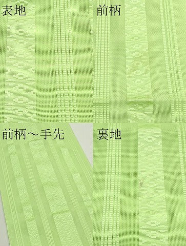 平和屋着物＊夏物　博多織　八寸名古屋帯　紗献上　苗色　CABK6838rv