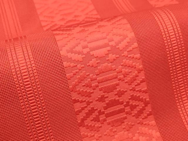 平和屋着物＊夏物　本場筑前博多織　全通柄袋帯　紗献上　紅緋色　正絹　逸品　未使用　CABK6847rv