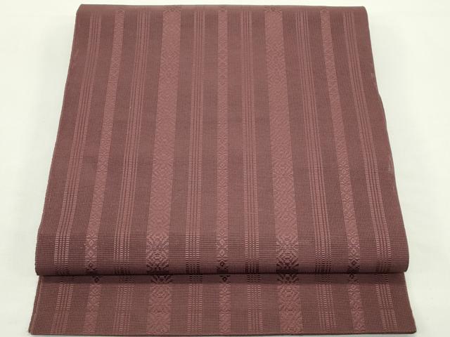 平和屋着物＊夏物　本場筑前博多織　八寸名古屋帯　紗献上　紫鳶色　三越扱い　正絹　逸品　CABK6849rv