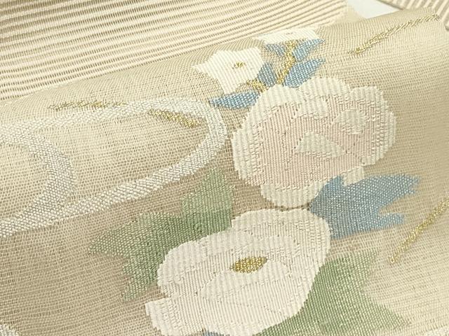 平和屋着物＊夏物　八寸名古屋帯　絽綴れ　流水花文　金銀糸　正絹　逸品　CABK6853rv