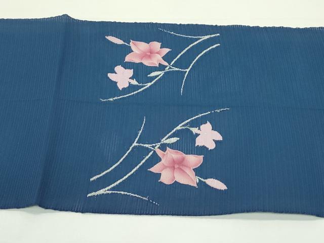 平和屋着物＊夏物　西陣　じゅらく謹製　八寸名古屋帯　絽綴れ　草花文　銀糸　CABK6854rv