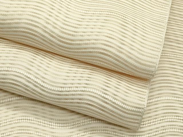 平和屋着物＊夏物　八寸名古屋帯　絽綴れ　よろけ縞　肌色　鈴乃屋扱い　正絹　逸品　CABK6855rv