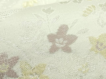 平和屋着物＊夏物　六通柄　京袋帯　秋草文　銀糸　CABK6858rv