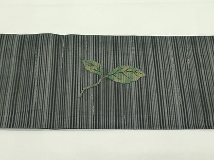 平和屋着物＊夏物　九寸名古屋帯　カタツムリ　銀糸　正絹　逸品　CABK6861rv