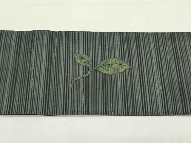 平和屋着物＊夏物　九寸名古屋帯　カタツムリ　銀糸　正絹　逸品　CABK6861rv