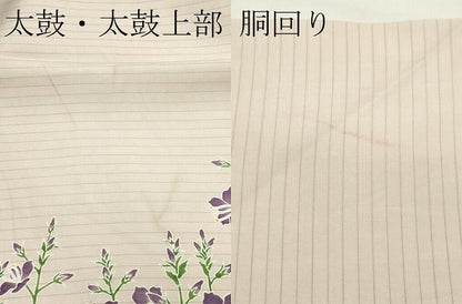 平和屋着物＊夏物　手描き友禅作　腰原淳策　絽塩瀬　九寸名古屋帯　草花文　正絹　逸品　CABK6868rv