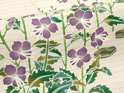 平和屋着物＊夏物　手描き友禅作　腰原淳策　絽塩瀬　九寸名古屋帯　草花文　正絹　逸品　CABK6868rv