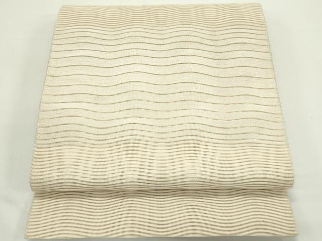 平和屋着物＊夏物　八寸名古屋帯　絽綴れ　よろけ縞　正絹　逸品　CABK6876rv